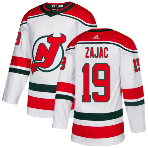Adidas Devils #19 Travis Zajac White Alternate Authentic Stitched Youth NHL Jersey