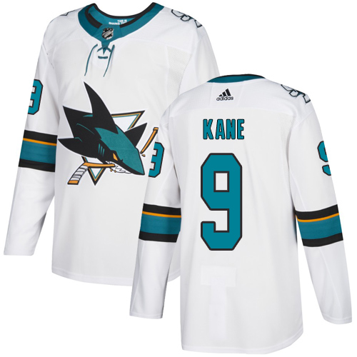 Adidas Sharks #9 Evander Kane White Road Authentic Stitched Youth NHL Jersey