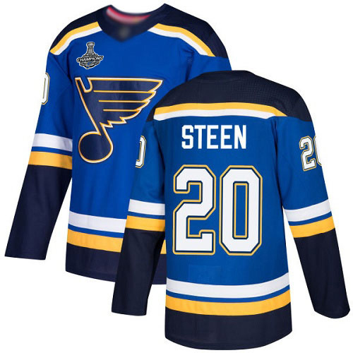 Adidas Blues #20 Alexander Steen Blue Home Authentic Stanley Cup Champions Stitched Youth NHL Jersey