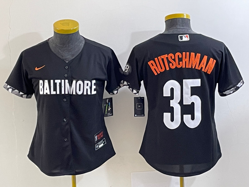 Youth Baltimore Orioles #35 Adley Rutschman Black 2023 City Connect Stitched Baseball Jersey