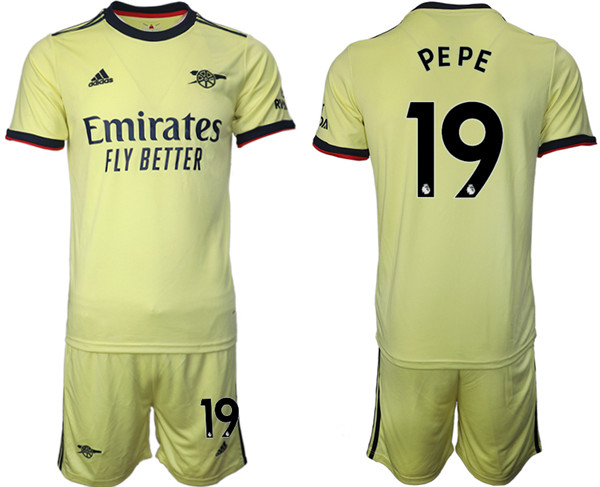 Arsenal F.C #19 Nicolas Pépé Away Soccer Jersey Suit