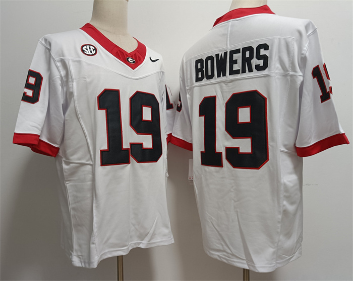 Georgia Bulldogs #19 Brock Bowers White Stitched Jersey