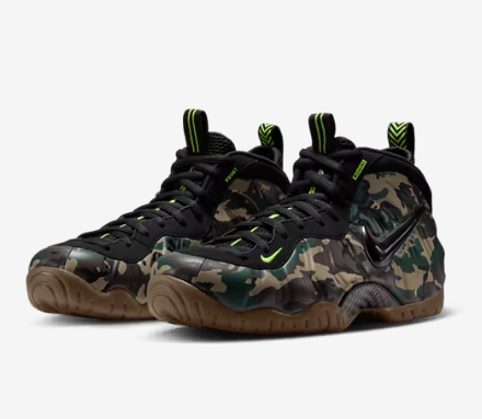 Men's Air Foamposite Pro Green Camo Shoes 021