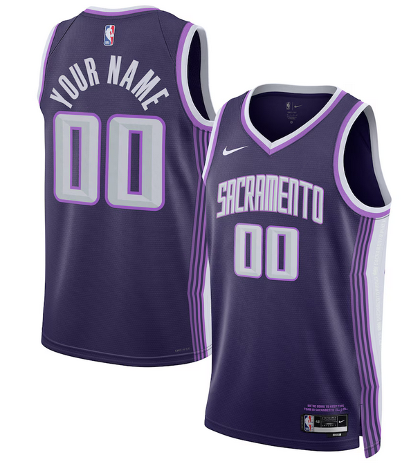 Men's Sacramento Kings Active Player Custom Purple 2025/26 City Edition Swingman Basketball Jersey