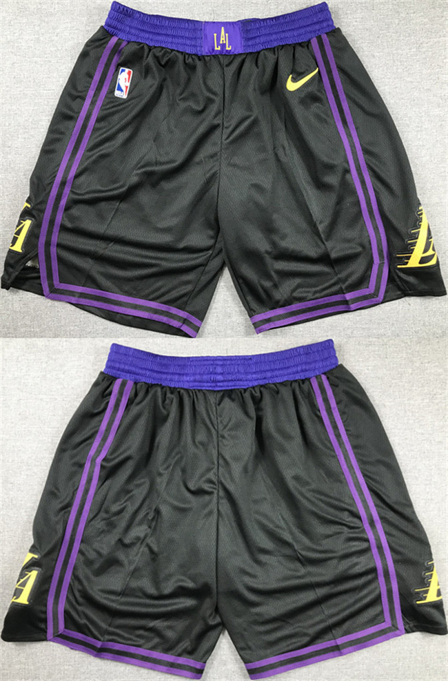 Men's Los Angeles Lakers Black Shorts (Run Small)