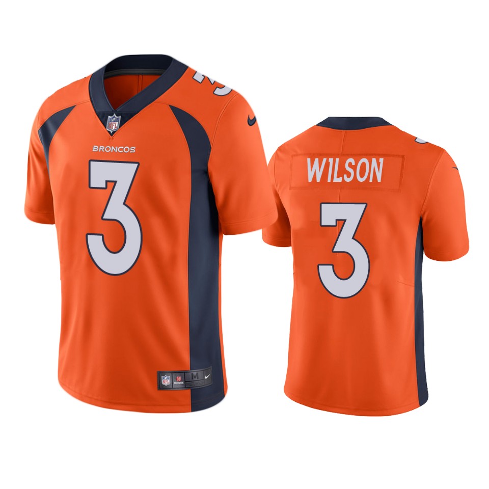 Youth Denver Broncos #3 Russell Wilson Orange Vapor Untouchable Limited Stitched Jersey