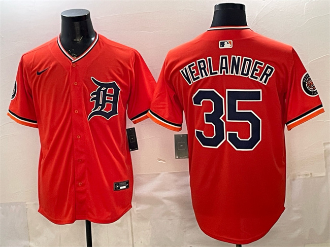 MMen's Detroit Tigers #35 Justin Verlander Orange 2026 Alternate Vapor Premier Limited Stitched Baseball Jersey