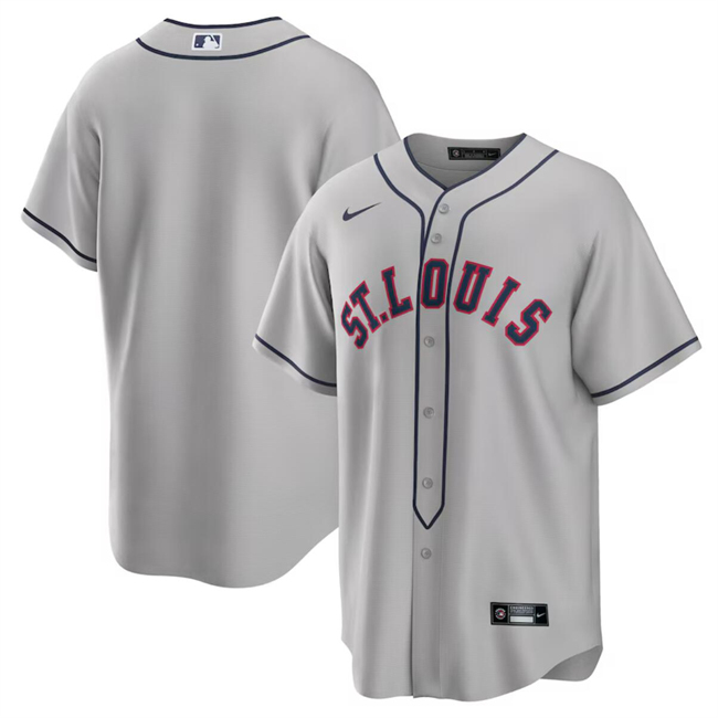 Men's St. Louis Cardinals Blank Grey 2024 Rickwood Classic Stitched Baseball Jersey