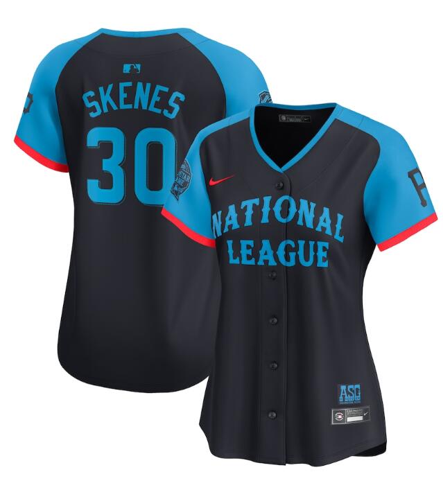 Women's National League #30 Paul Skenes Navy 2024 All-Star Limited Stitched Baseball Jersey(Run Small)