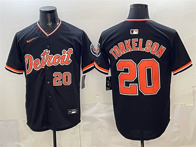 Men's Detroit Tigers #20 Spencer Torkelson Black 2026 Alternate Vapor Premier Limited Stitched Baseball Jersey Men's Detroit Tigers #20 Spencer Torkelson Black 2026 Alternate Vapor Premier Limited Stitched Baseball Jersey