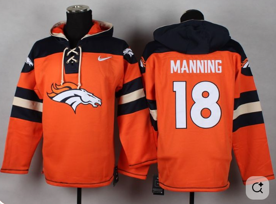 Men's Denver Broncos Custom Orange Hoodie