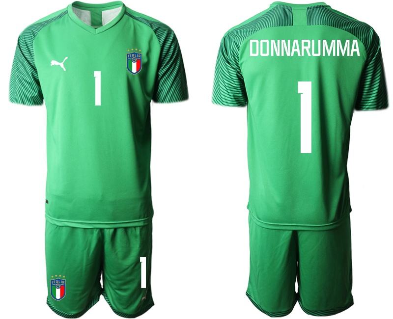 Men's Italy #1 Donnarumma Green Goalkeeper Soccer Jersey Suit