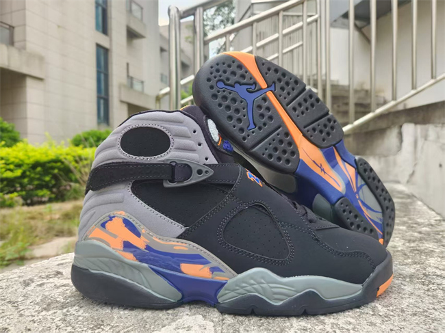 Men's Running Weapon Air Jordan 8 Black/Grey Shoes 002