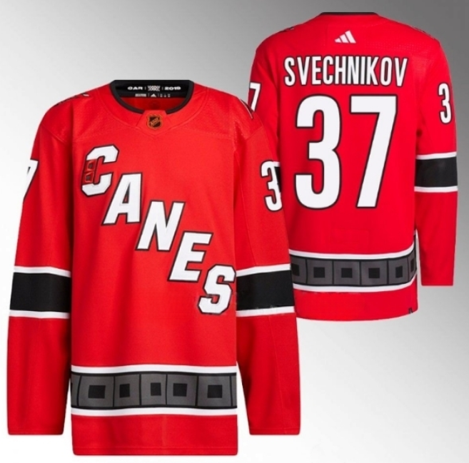 Men's Carolina Hurricanes #37 Andrei Svechnikov 2022/23 Reverse Retro Red Stitched Jersey