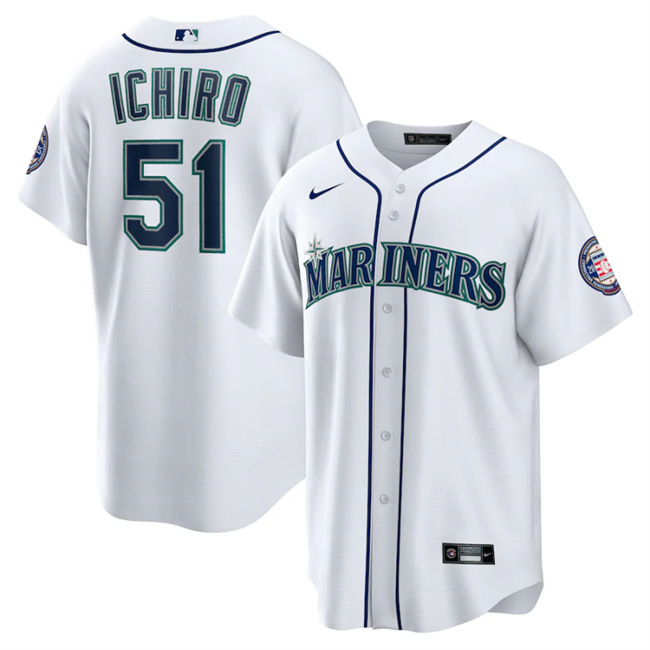 Men's Seattle Mariners Custom White Cool Base Stitched Baseball Jersey