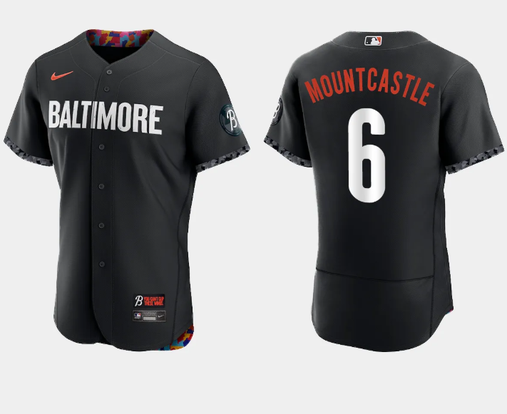 Men's Baltimore Orioles #6 Ryan Mountcastle Black 2023 City Connect Flex Base Stitched Baseball Jersey