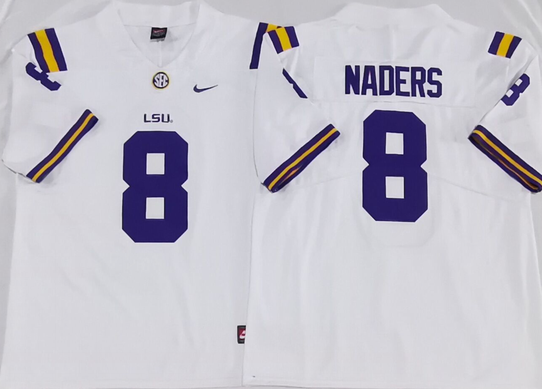 Men's LSU Tigers #8 Malik Nabers White Stitched Jersey