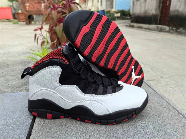 Men's Running Weapon Air Jordan 10 White/Red Shoes 003