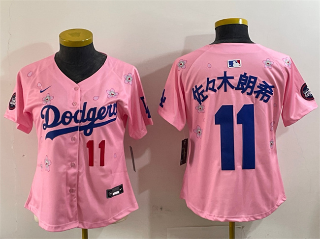 Youth Los Angeles Dodgers #11 佐々木朗希 Pink 2025 Tokyo Series Limited Stitched Baseball Jersey Youth Los Angeles Dodgers #11 佐々木朗希 Pink 2025 Tokyo Series Limited Stitched Baseball Jersey