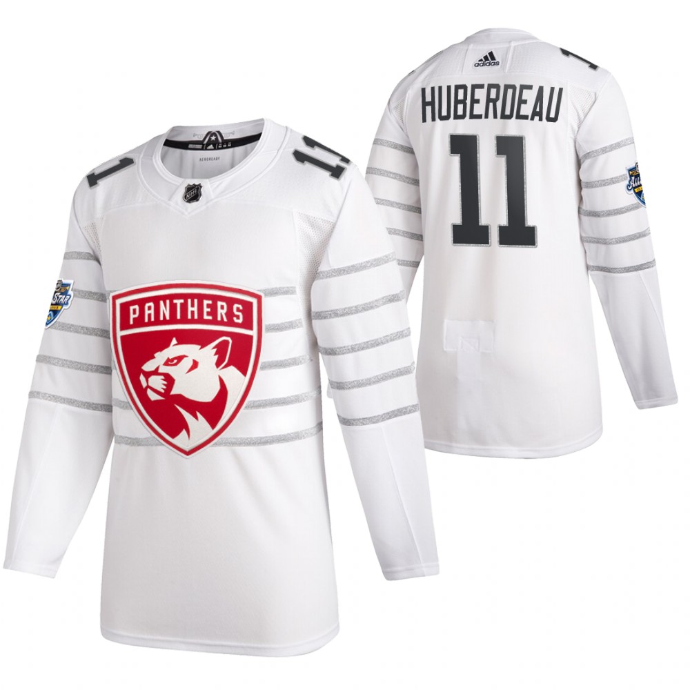 Men's White Florida Panthers #11 Jonathan Huberdeau 2020 Stitched NHL Jersey