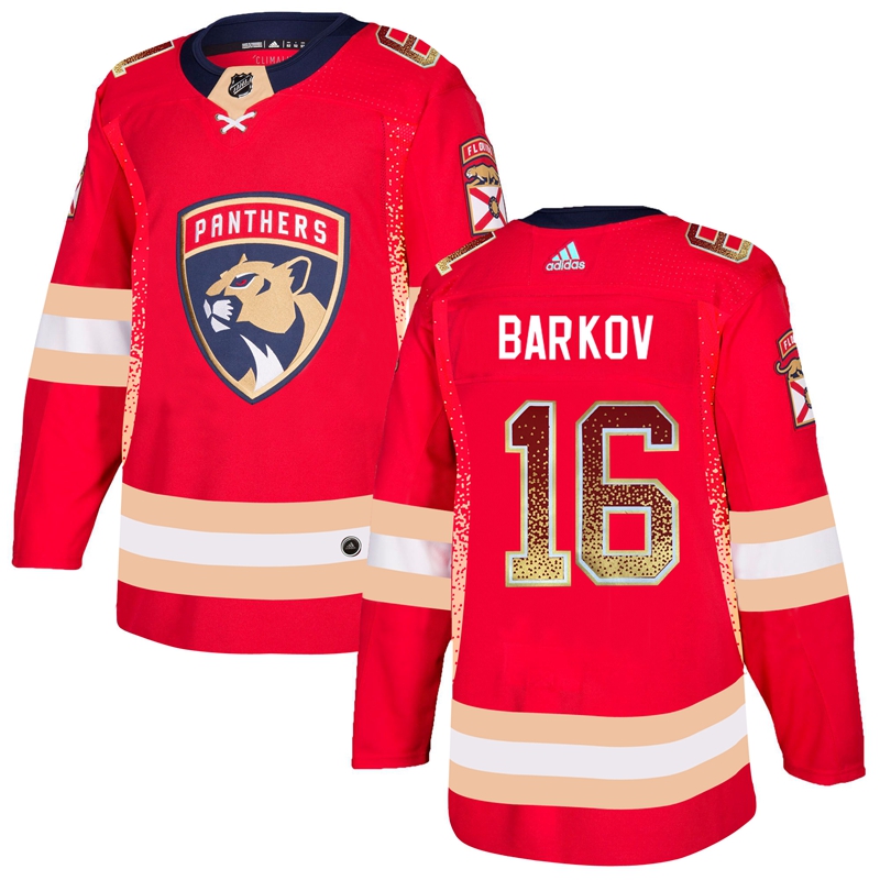 Men's Red Florida Panthers #16 Aleksander Barkov Drift Fashion Stitched NHL Jersey