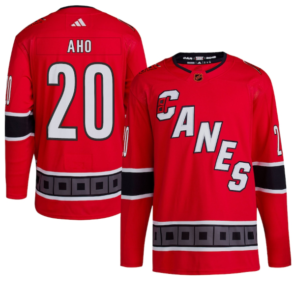 Men's Carolina Hurricanes #20 Sebastian Aho 2022/23 Reverse Retro Red Stitched Jersey