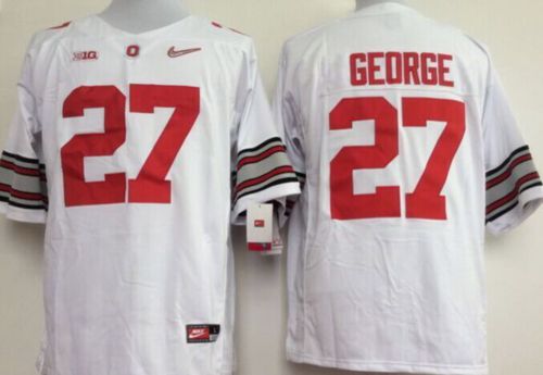 Buckeyes #27 Eddie George White Stitched NCAA Jersey