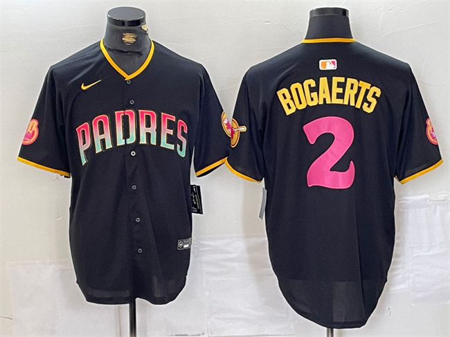 Men's San Diego Padres #2 Xander Bogaerts Black Cool Base Stitched Baseball Jersey