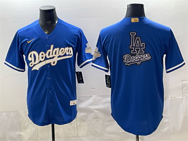 Men's Los Angeles Dodgers Team Big Logo Royal 2026 Alternate Gold Collection Stadium Stitched Baseball Jersey