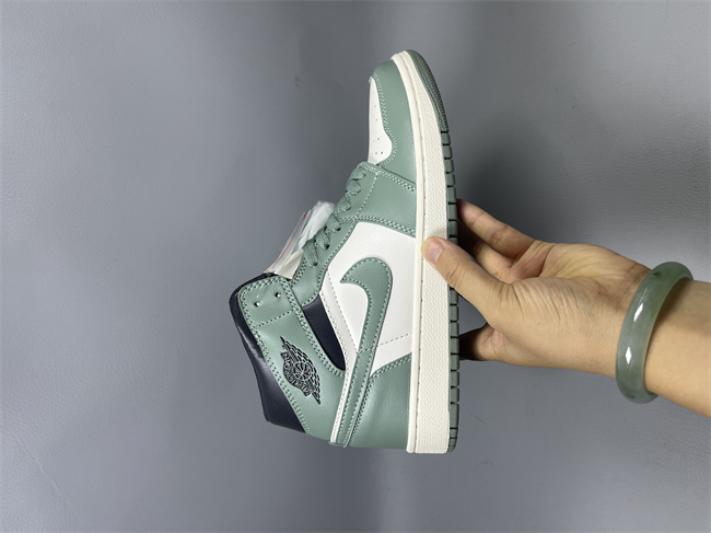 Men's Running Weapon Air Jordan 1 Green/White Shoes 0651