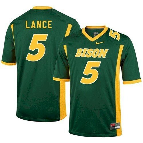 North Dakota State Bison #5 Trey Lance Green College Football Jersey