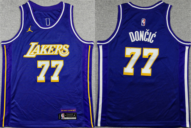 Youth Los Angeles Lakers #77 Luka Dončić Purple 2025 Stitched Basketball Jersey